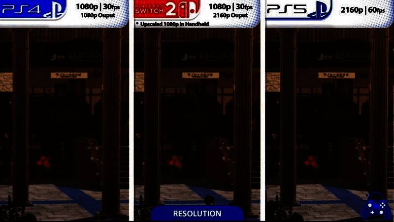 《女神异闻录3：重制版》战斗界面对比图，左侧为Switch 2版，右侧为PS4版，两者UI布局与特效几乎相同