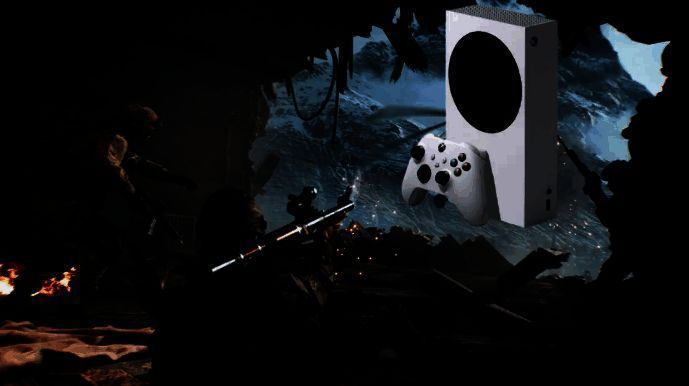 《战地6》技术总监Christian Buhl接受采访画面，背景为游戏战斗场景与性能数据图表