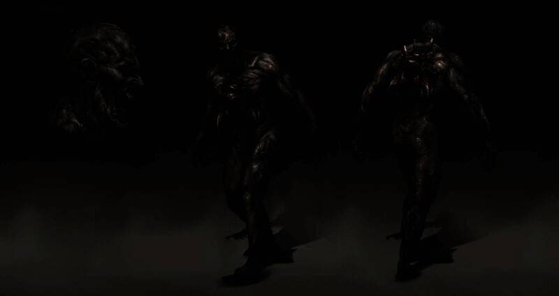 主角凯尔·克兰在森林废墟中潜行，远处多名狂暴者正在围攻一辆燃烧的车辆，火光映照出四周潜伏的黑影