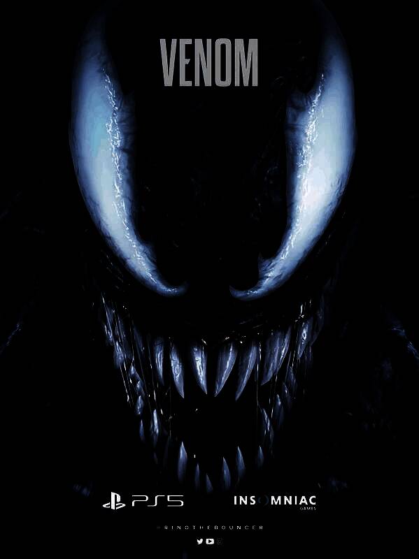 城市废墟中的战斗场面，毒液与多名敌人缠斗，周围建筑损毁严重，光影效果极具冲击力