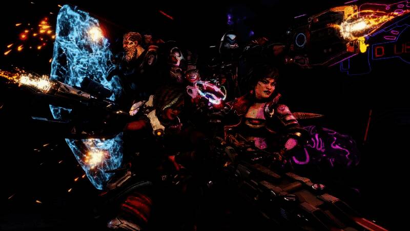 《无主之地4》游戏实机画面，角色在荒漠星球上与敌人激烈交火，爆炸特效绚丽，场景色彩鲜明