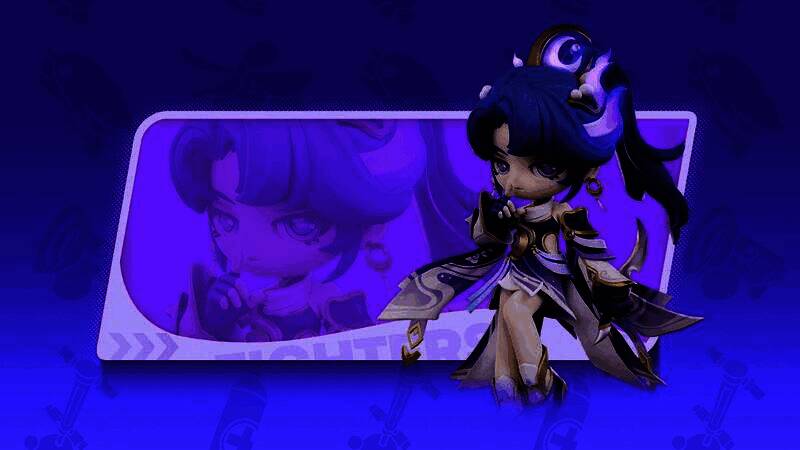 望舒角色概念图，银发飘逸，立于弯月之上，周身浮现出星辰符文