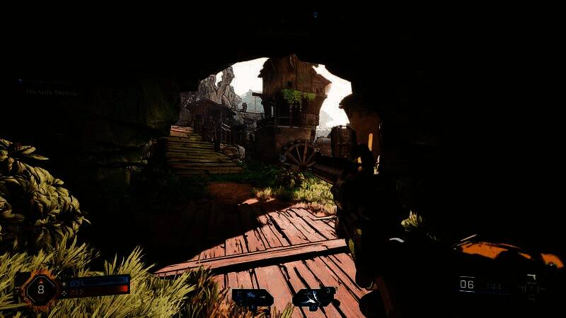 《无主之地4》游戏内宏大场景截图，展现绚丽光影与复杂环境细节