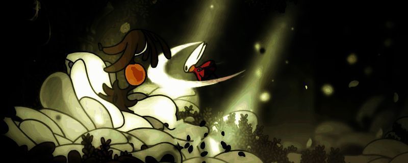 《空洞骑士：丝之歌》中隐藏BOSS尼莱斯的战斗场景，角色周身缠绕发光丝线，姿态凌厉，背景为幽暗洞穴