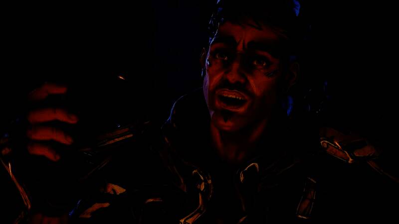 《无主之地4》游戏战斗场景，角色在荒原环境中使用火箭筒攻击机械敌人，画面充满爆炸特效和色彩对比