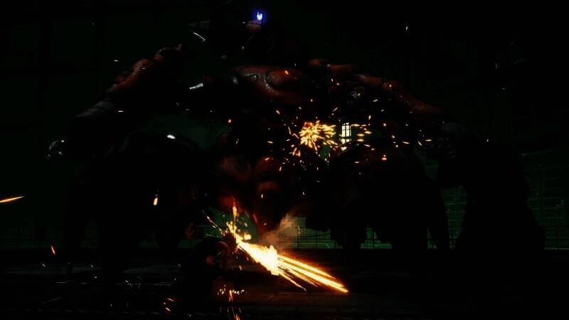 制作人滨口直树在发布会上发言的画面，背景为《最终幻想7》标志性LOGO