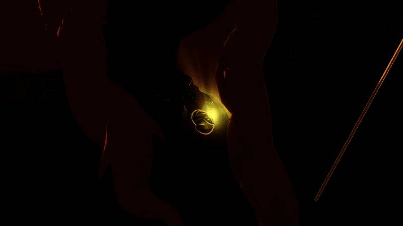 夜战场景，火把照亮战场，士兵们在废墟间激烈厮杀