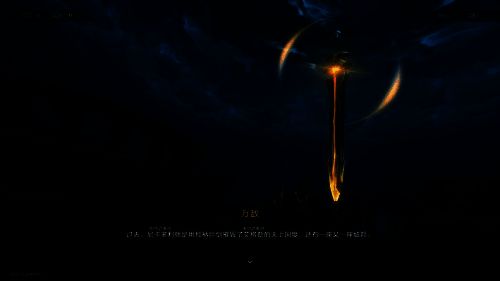 玩家行走在悬锋城废墟之中，背景是断裂的建筑与昏暗天空，氛围压抑而肃穆