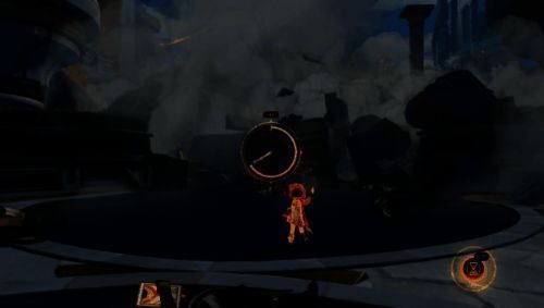 玩家使用神力使昼夜切换，场景瞬间从现代废墟变为昔日繁华都市