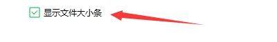 工具条设置中“显示文件大小条”已被成功勾选的状态截图