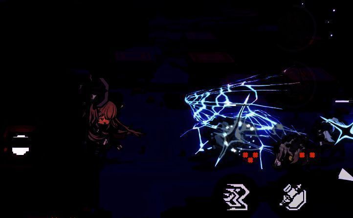 战斗场景中优赛尔正在施展连招，斧影重重冰屑四溅，敌人节节败退