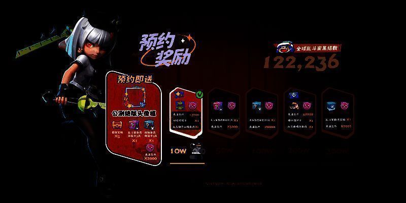 游戏内预约页面截图，展示奖励列表与倒计时进度条，突出‘全服达标解锁’机制