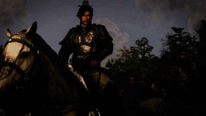 战场上骑兵冲锋的动态场景，尘土飞扬，气氛紧张