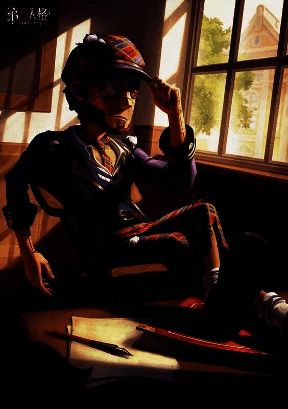 ‘慈善家’-六便士坐在阳光洒落的教室中，姿态放松，帽子轻压，脸上洋溢着温暖笑意