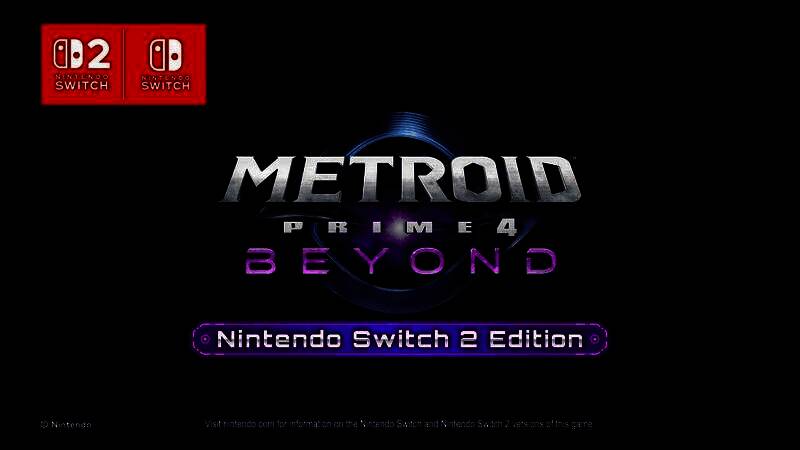 主角萨姆斯身着动力装甲行走在崩塌的外星神殿中，背景是巨大的破碎浮空结构与紫色风暴