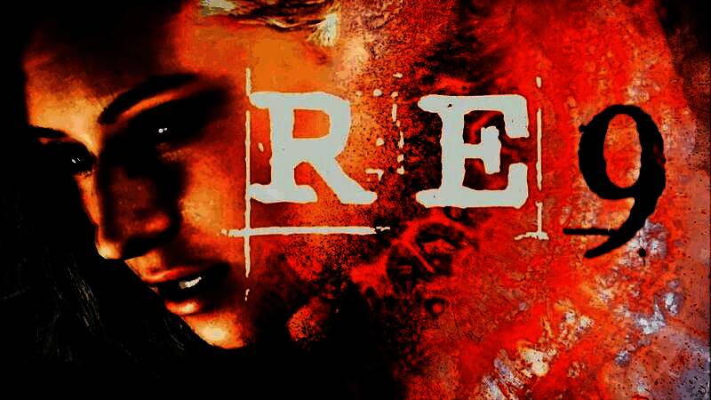 《生化危机9》Switch版游戏截图，昏暗实验室中角色手持手电筒缓慢前行，周围布满血迹和破碎玻璃