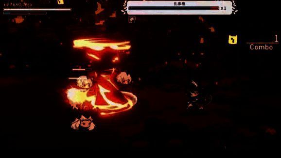 夙璃在战斗场景中绕柱移动，从障碍物缝隙间释放火球攻击追击她的敌人