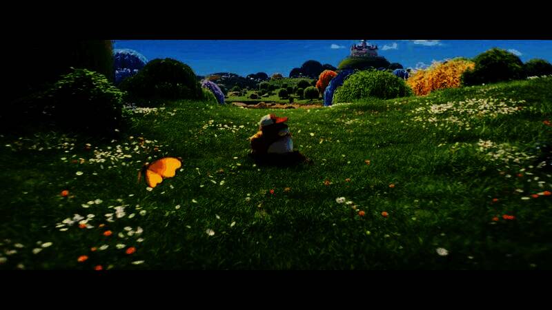 电影截图：酷霸王乘坐机械战舰穿越虫洞，火焰尾迹划破深空