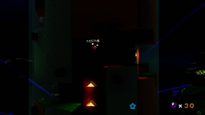 游戏界面截图：玩家操控马里奥在球形星球表面奔跑，视角自动跟随地形变化