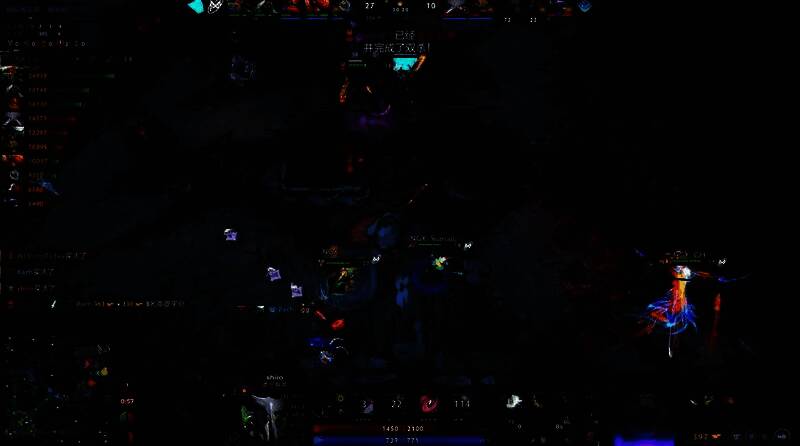 TI14比赛现场，Tidebound与Nigma战队激烈对战，选手专注操作，大屏幕显示激烈团战画面