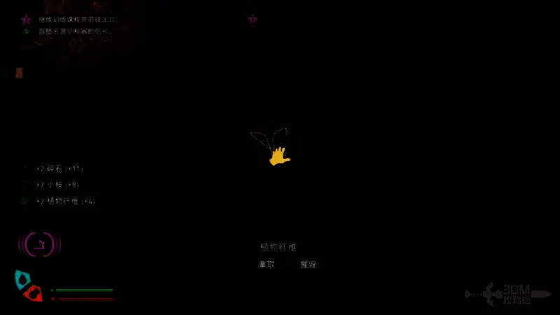 特写镜头展示植物纤维缠绕在石缝中，颜色浅绿极为隐蔽