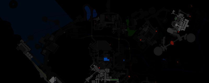 《非生物因素》手工绘制全地图，展示主要建筑、通道与地形分布