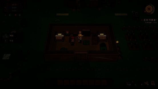 玩家在农田中耕作，身后是整齐排列的作物与木质围栏，远处有鸡舍和羊圈