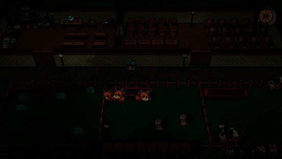 村庄发展前后对比图，左侧为破败空旷的初始状态，右侧为灯火通明、商铺林立的繁荣景象