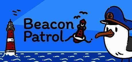 《灯塔巡航》游戏主视觉图，画面展现夜晚海面上一座明亮灯塔，船只航行于波光粼粼的海面，充满探索氛围