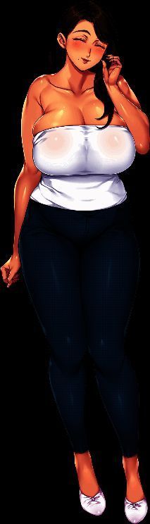 草壁爱子角色设定图，长发女性身着简约连衣裙，姿态柔和却透出内在坚韧，眼神中流露母性光辉