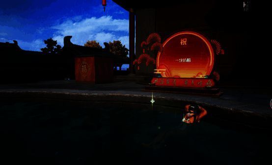 玩家角色接触皮影墙，身体化作剪影飞入画中，通往另一场景