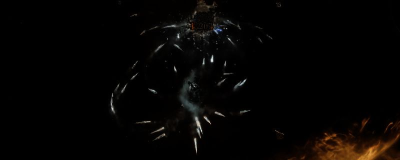 《泰坦之旅2》游戏中冰法角色释放冰碎片技能，寒气四溢，敌人被冻结并受到持续伤害