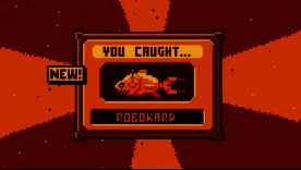 玩家在岸边发现埋藏的古老石碑，上面刻有神秘符号和鱼形图腾