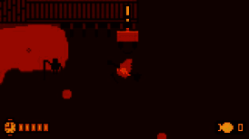 游戏内弹出警告信息：‘不要碰水！’，字体颤抖，背景渗出血色痕迹