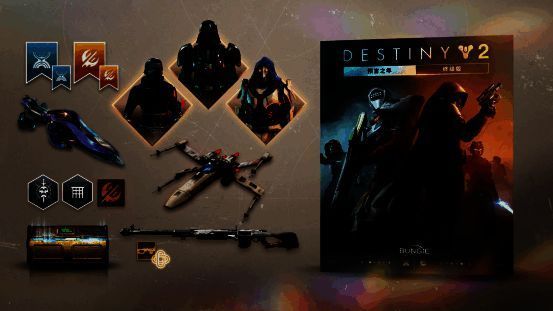 游戏内展示界面，左侧为X翼战机停靠在飞船甲板，右侧为身着达斯维达风格重甲的角色站立于火焰背景前