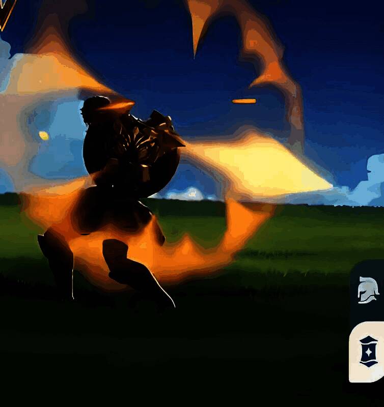 珀尔修斯三技能释放瞬间画面，光环扩散，队友身上出现绿色增益标识，自身血条明显增长