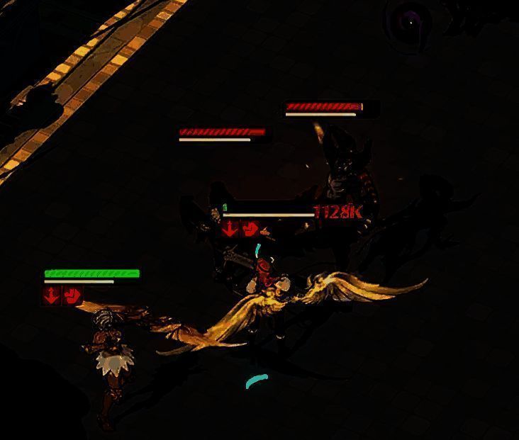 亚莉克希在战斗中带领队伍冲锋的画面，身后光翼展开，队友环绕，气势十足