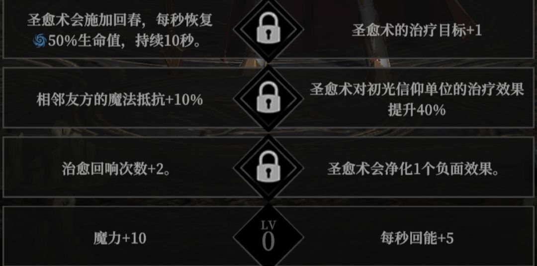 光奶施展大招画面，双手托举圣光法阵，队友身上泛起治愈光芒