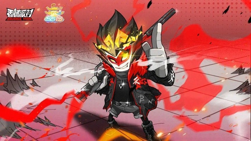 四位香肠角色分别扮演唐僧师徒，穿着风格迥异的潮流时装，站成一排摆出酷炫姿势，背景为天宫云景