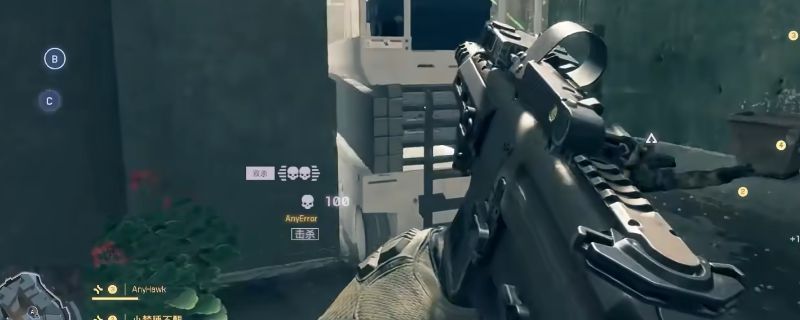 《战地6》游戏中MPX冲锋枪手持状态展示，枪身线条流畅，配件完整，角色处于城市巷战环境中