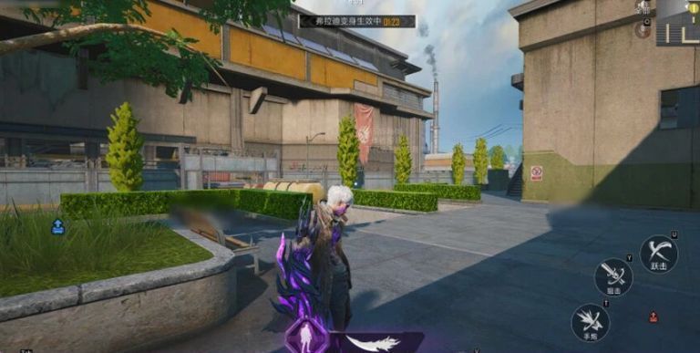 弗拉迪释放手炮技能，远处墙壁被炸出火焰与碎石