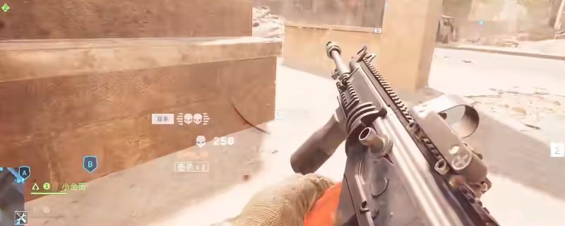 NVO-288E武器外观展示，枪身呈暗灰色战术涂装，配备战术导轨与垂直握把，整体造型紧凑专业