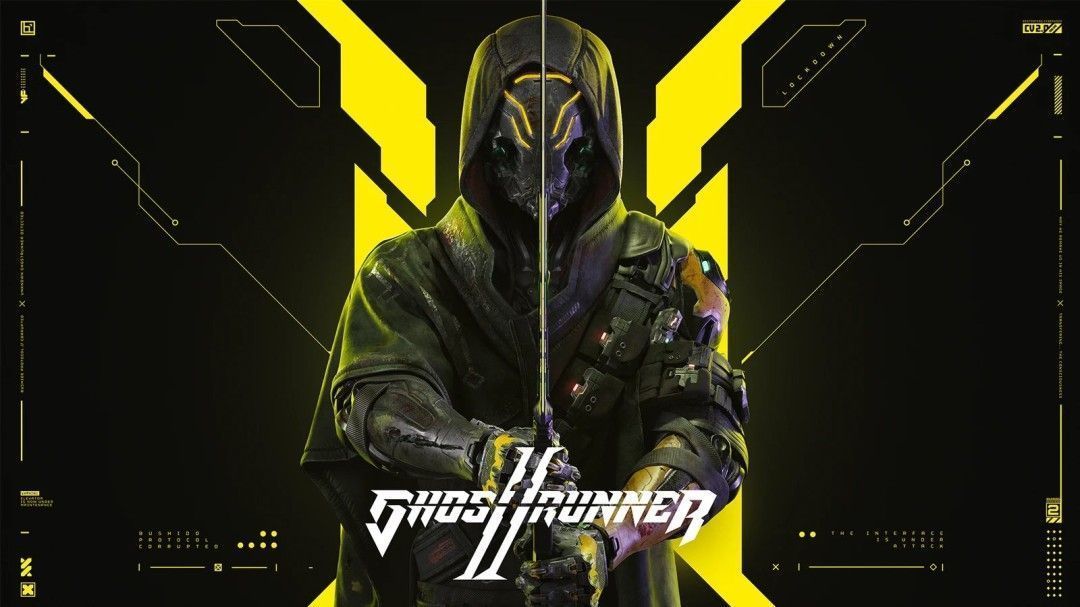 Epic平台本周免费游戏合集宣传图，画面中《幽灵行者2》赛博忍者持刀疾驰，背景为霓虹闪烁的未来都市