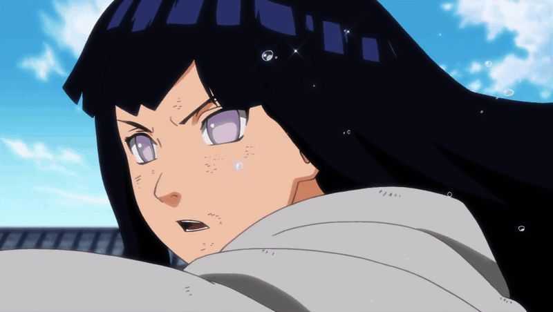 雏田回忆片段插画：童年雏田低头流泪，转身化为现在的坚强模样