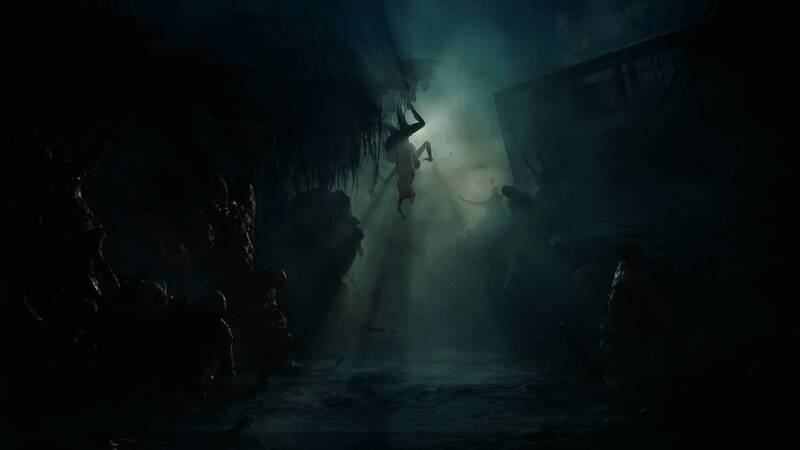 《时间旅者：重生曙光》游戏实机画面，展示未来风格城市与主角持武器探索场景，光影效果逼真