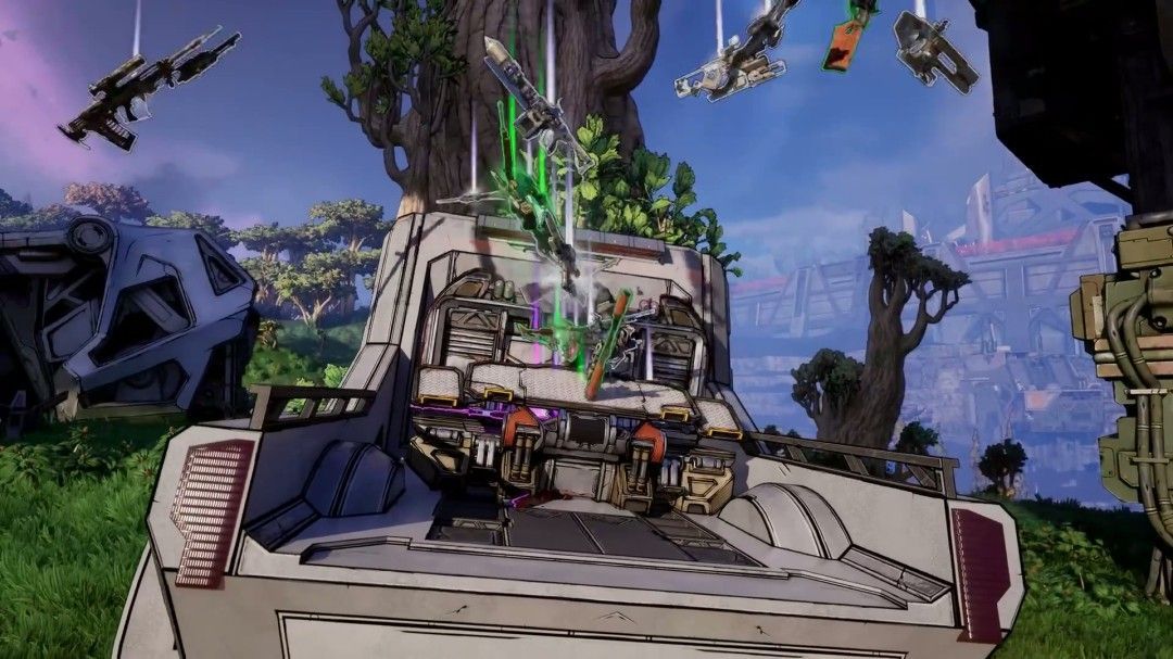 玩家角色打开宝箱，稀有橙色装备光芒闪耀