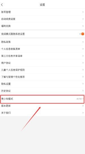 青少年模式开启成功提示界面，显示已启用及内容过滤说明
