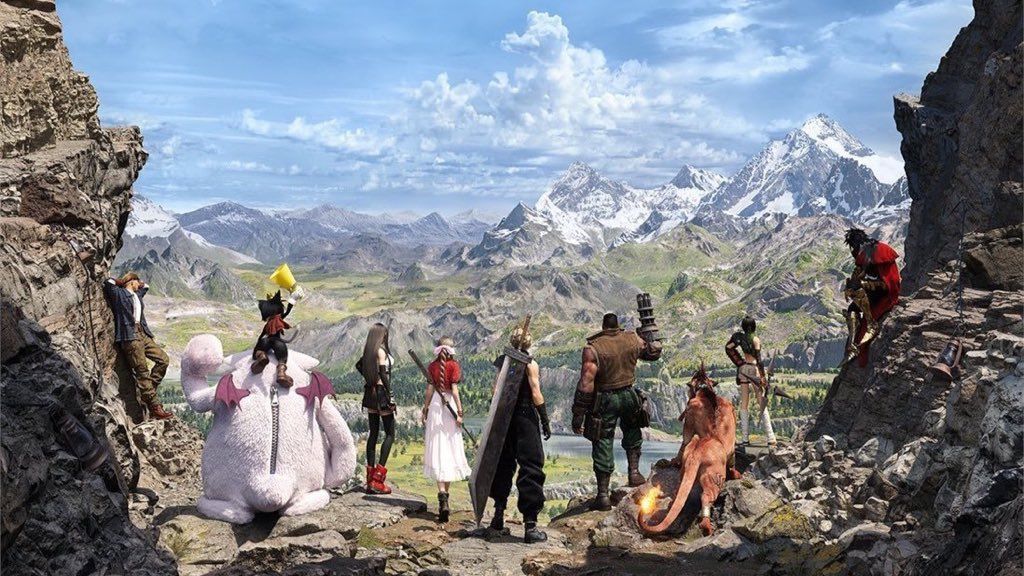 《王国之心4》官方发布的游戏截图，索拉手持键刃站在神秘城市废墟之中