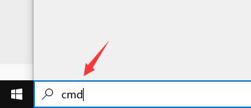 搜索框中显示cmd，下方出现以管理员身份运行的选项