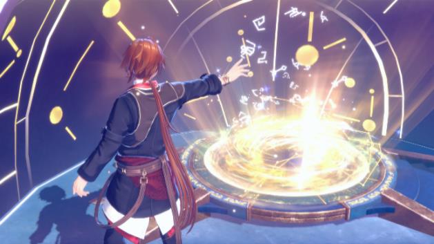 史雷与莉雅丝站在光芒闪烁的鍊金工房内，魂灵核心散发出耀眼蓝光，开启通往异空间的门户